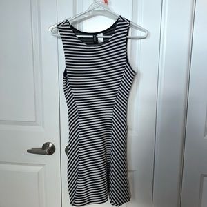 Blue and white stripped summer dress.